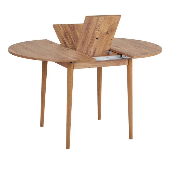 Hanah Home Mesa de Comedor Extensible en Pino Atlántico, 100x100 cm (extensible a 131 cm), Tablero de Melamina, Patas de Madera, Color Pino Atlántico